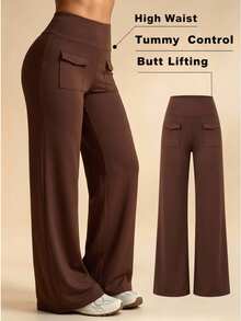 Easithlete Easithlete 2026 New Comfortable 4-Way Stretch Plus Size Women's Sports Leggings Long Pants Workout Gym Brown Summer Alternative Kawaii - Multicolor - View 1