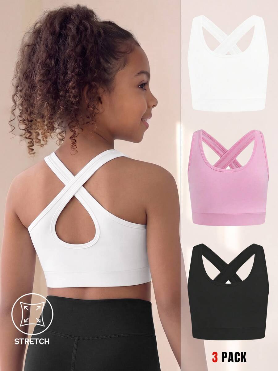 SHEIN A Versatile Cowgirl Three Pieces Tank Top Collection For Young Girls, Each Designed With A Fashionable White Baby Pink Summer - Multicolor - View 1