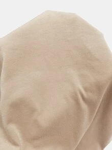 Louniche Kaos Wanita Kasual Warna Polos dengan Detail Hem Berpilin - Khaki - View 6