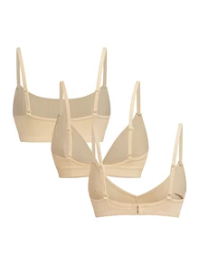 Ocili 3pcs/Set Pure Cotton Comfortable Women's Bra - Khaki - View 2