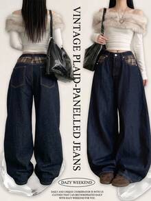 DAZY Women's Casual Loose Washed Denim Jeans - Blue - View 2