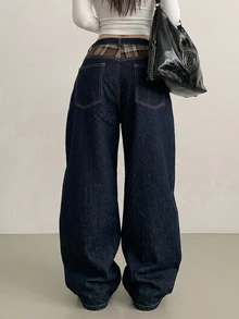 DAZY Women's Casual Loose Washed Denim Jeans - Blue - View 4