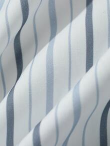 DAZY Men's Striped Casual Versatile Daily Wear Shirt Paired With Blue Tie - Blue - View 9
