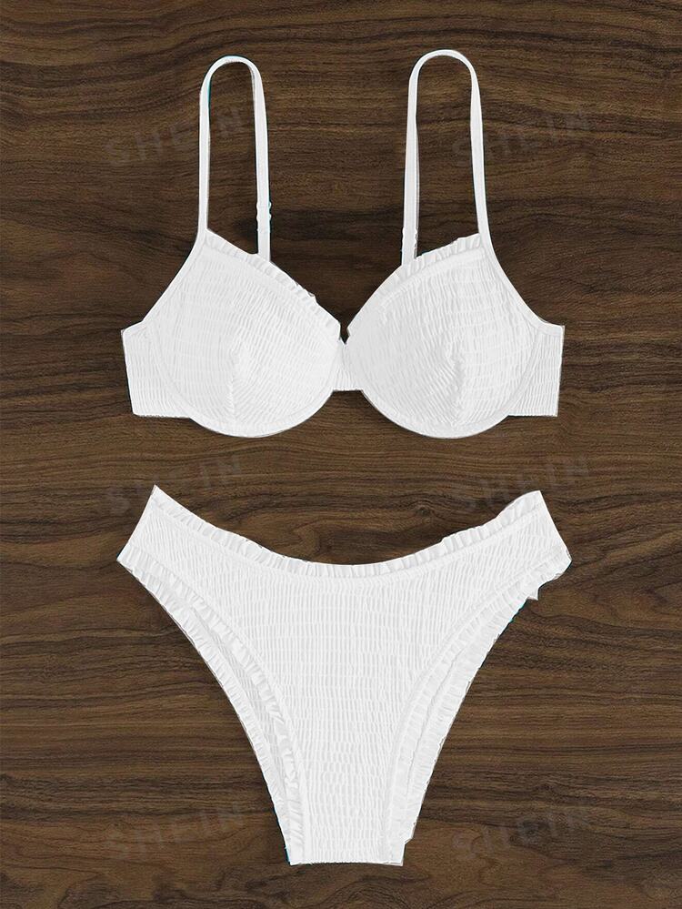 Oceva Women's Bikini Two-Piece Swimwear Set With Underwire, Vacation Beach Swimwear - White - View 4