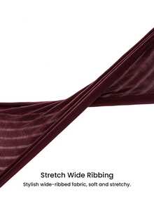 LUVLETTE Cloud Soft Fall Women's V-Neck Button Brown-Red Pullover Long-Sleeved Trousers Loungewear Set, Ribbed Textured Fabric, Lounge Sets For Women Graphic - Burgundy - View 2
