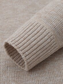 Manfinity CasualKnits 男士半拉鍊聖誕針織毛衣 - 米色 - 查看 5