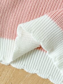 SHEIN 女嬰針織套裝，圓領套頭長袖蕾絲飾邊毛衣，粉色純色，優雅時尚，搭配針織寬腿長褲，適合秋冬，2件套，時尚百搭，適合日常穿著、居家、旅行、萬聖節、聖誕節及其他場合 - 粉色 - 查看 11