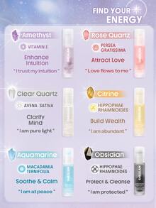SHEGLAM Crystal Intentions Protection Mantra زيت شفاه بالرول-Citrine ماركة تجميل ومكياج للنساء والفتيات - السترين - مشاهدة 5