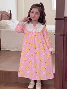 SHEIN Gaun Rumah Musim Gugur/Dingin untuk Anak Perempuan Muda, Gadis Muda, Gadis Muda, Anak Perempuan ... - MultiWarna - View 1
