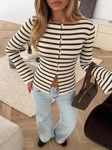 Serisse All-Season New Embroidered Long Sleeve Blouse For Women - Brown - View 5