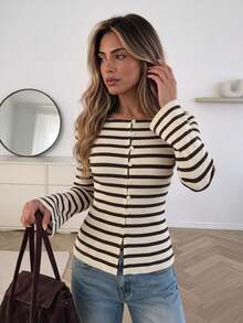 Serisse All-Season New Embroidered Long Sleeve Blouse For Women - Brown - View 1