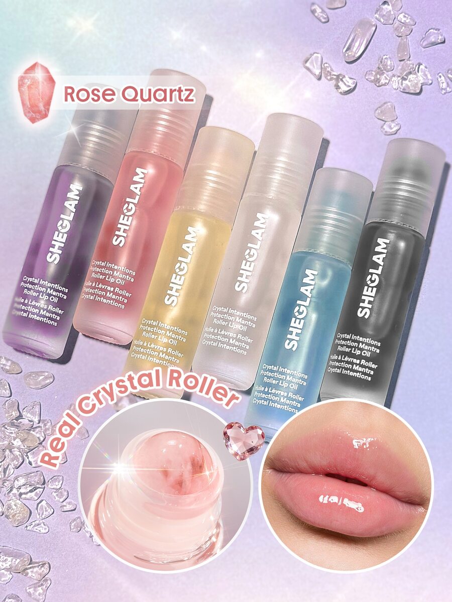 SHEGLAM Crystal Intentions Protection Mantra 滾珠唇油-Rose Quartz 品牌美妝化妝品 適合女士與女孩 - 粉水晶 - 查看 1