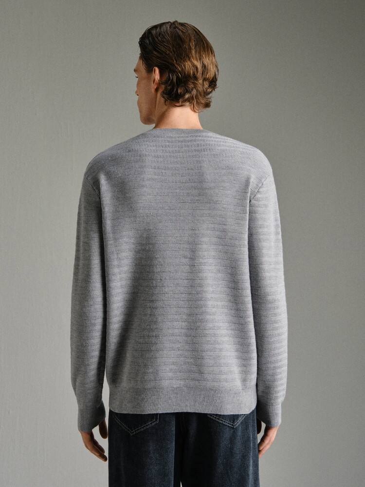 Calmiston Men's Solid Color Casual Versatile Daily Wear Long Sleeve Sweater Golf - Grey - View 7