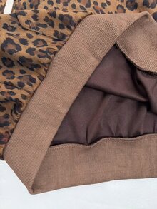 INAWLY Women's Leopard Print Hooded Sweatshirt - Coffee Brown - View 5
