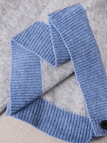 SHEIN Cardigan Rajut Pas Badan Bermotif Polkadot Warna-warni, Modis, Serbaguna, Kasual, dan Kontras untuk Remaja Perempuan di Musim Gugur/Dingin. - Grey - View 6