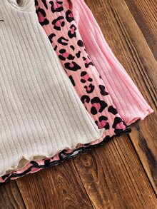 SHEIN Baju Dalaman Lengan Panjang Rajut Elastis Warna Polos untuk Anak Perempuan, Model Kasual, Banyak Pilihan, Pcs - MultiWarna - View 8