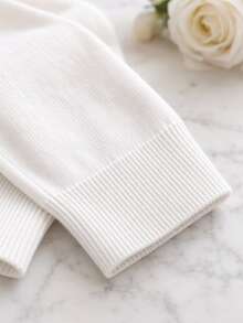 Sweater Anak Perempuan dengan Pita di Bagian Depan dan Hem Peplum - Krem - View 4