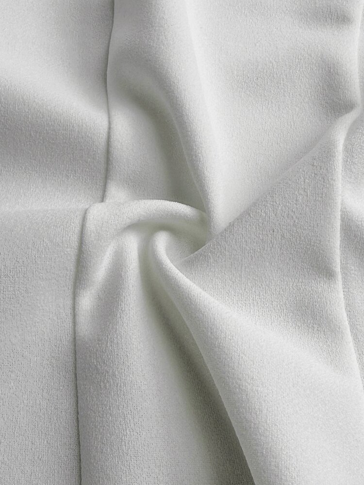 Maweii Plus Size Long Sleeve Elegant Pleated Bodycon French Style Commuter Blazer Suit Set - White - View 7