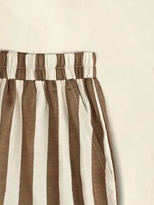 Selamara Women's Striped Pocket Loose Casual Tapered Long Pants - Multicolor - View 4