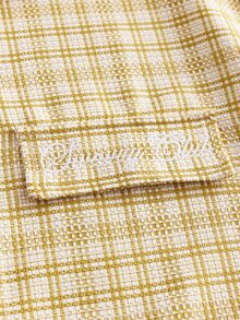 SWAVVY Spring/Summer Men's Plaid Single-Breasted Casual Short Sleeve Shirt For Daily Wear - Yellow - View 4