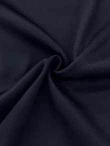 Auvina Plus Size Women's Solid Color Waist Button Design Simple Elegant Fashion Versatile Skirt - Navy Blue - View 7