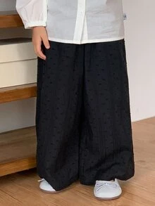 Dazy Kids 女童寬鬆休閒鬆緊腰燈籠褲 - 黑色 - 查看 2