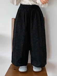 Dazy Kids 女童寬鬆休閒鬆緊腰燈籠褲 - 黑色 - 查看 5