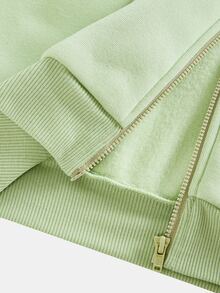 Kids Tween Girl Autumn Winter Cute Casual Athletic Green And White Print Loose Sweatshirt + Long Pants, Halloween Fall Style Christmas Student School - Green - View 8