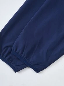 1 buah Jaket Hoodie Kasual Dasar untuk Anak Laki-laki, Cocok untuk Perjalanan Sehari-hari, Sekolah, Pakaian Luar Musim Gugur/Dingin, Dapat Dipakai dengan Lapisan Dalam - Navy Blue - View 8