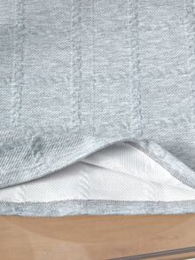 Vacaura 男童两件套，青少年（男童）春夏新款休闲时尚简约白色纹理格子巴黎印花短袖T恤和短裤套装 - 灰色 - 查看 4