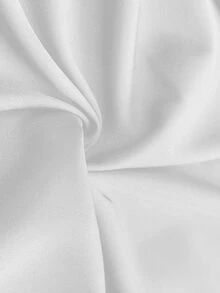 SHEIN Clasi 女士纯色高腰长袖夏季衬衫裙长款女装 - 白色 - 查看 8