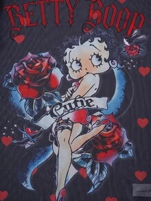 Betty Boop x SHEIN 女款卡通印花時尚度假上衣 - 彩色 - 查看 5