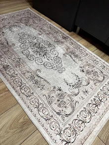 Digitally Printed Non-Slip Washable And Area Rug Suitable For Living Room, Bedroom, Outdoor, Kitchen Carpet, Modern Design | Modern, Scandinavian, Bohemian And Classic Styles | 100% Polyester - Grey - View 3