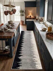 Digitally Printed Non-Slip Washable Runner And Area Rug Suitable For Living Room, Outdoor, Kitchen, Bedroom Carpet, Modern Design | Modern, Scandinavian, Bohemian And Classic Styles | 100% Polyester - Black and White - View 7