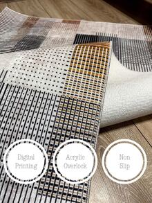 Digitally Printed Non-Slip Washable Runner And Area Rug Suitable For Living Room, Outdoor, Kitchen, Bedroom Carpet, Modern Design | Modern, Scandinavian, Bohemian And Classic Styles | 100% Polyester - Multicolor - View 2
