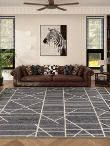 Digitally Printed Non-Slip Washable Runner And Area Rug Suitable For Living Room, Outdoor, Kitchen, Bedroom Carpet, Modern Design | Modern, Scandinavian, Bohemian And Classic Styles | 100% Polyester - Grey - View 5