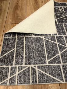 Digitally Printed Non-Slip Washable Runner And Area Rug Suitable For Living Room, Outdoor, Kitchen, Bedroom Carpet, Modern Design | Modern, Scandinavian, Bohemian And Classic Styles | 100% Polyester - Grey - View 4