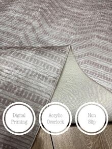 Digitally Printed Non-Slip Washable Runner And Area Rug Living Room, Kitchen, Bedroom, Outdoor Carpet, Modern Design | Modern, Scandinavian, Bohemian And Classic Styles | 100% Polyester - Creamy White - View 2