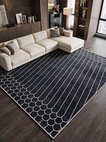 Digitally Printed Non-Slip Washable Runner And Area Rug Living Room, Kitchen, Bedroom, Outdoor Carpet, Modern Design | Modern, Scandinavian, Bohemian And Classic Styles | 100% Polyester - Light Grey - View 6