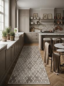 Digitally Printed Non-Slip Washable And Area Rug Suitable For Living Room, Bedroom, Outdoor, Kitchen Carpet, Modern Design | Modern, Scandinavian, Bohemian And Classic Styles | 100% Polyester - Light Grey - View 5