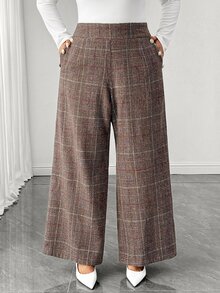 Elenzga Pantalones Extra Grande - Café integral - Ver 3