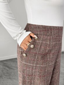 Elenzga Pantalones Extra Grande - Café integral - Ver 7
