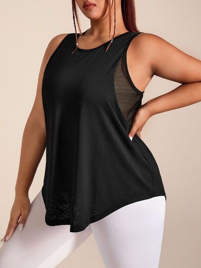 Rhythm Era Plus Size Women's Solid Color Simple Daily Jacquard Sport Tank Top
