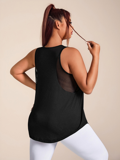Rhythm Era Plus Size Women's Solid Color Simple Daily Jacquard Sport Tank Top