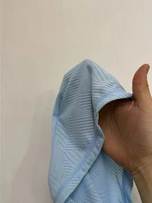 SHEIN Rhythm Era 大码拇指孔提花三角形图案设计长袖瑜伽卫衣减肥 - 淺藍色 - 查看 8
