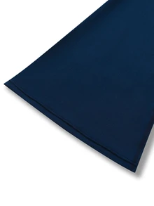 Rhythm Era Rhythm Era 大尺碼女款海軍藍夏季運動兩件套，撞色領運動衫與喇叭褲，適合跑步、瑜珈、健身房、皮拉提斯 - 藍色 - 查看 8