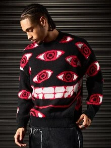 ROMWE MEN Jerseys para Hombre - Negro - Ver 1