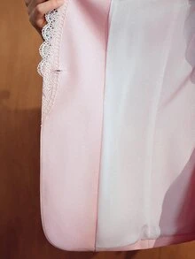 MOTF PREMIUM WOMEN'S ELEGANT COMMUTE LACE PATCHWORK BLAZER JACKET - Pink - View 8