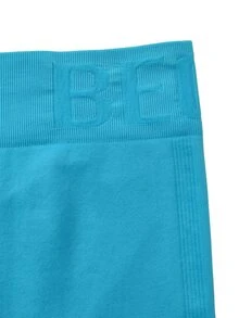 Rhythm Era Plus Size Women Waistband Lettering Seamless Sports Leggings Gym Sports Dusty Blue Summer - Blue - View 7