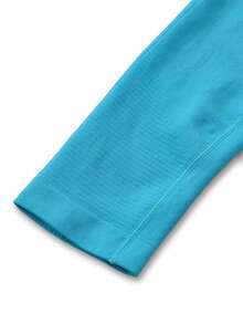 Rhythm Era Plus Size Women Waistband Lettering Seamless Sports Leggings Gym Sports Dusty Blue Summer - Blue - View 5